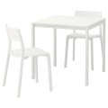 IKEA MELLTORP / JANINGE Стол и 2 стула, белый / белый, 75 см 99556482 995.564.82