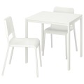 IKEA MELLTORP МЕЛЬТОРП / TEODORES ТЕОДОРЕС Стол и 2 стула, белый / белый, 75x75 см 39296901 392.969.01