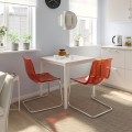 IKEA MELLTORP / TOBIAS Стол и 2 стула, белый / хромированный коричневый / красный, 75x75 см 69499271 694.992.71