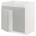 IKEA METOD Шкаф под мойку HAVSEN, белый / Хавсторп светло-серый, 80x60 см 09538237 | 095.382.37