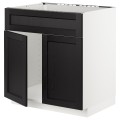 IKEA METOD МЕТОД Напольн шкаф под мойку, белый / Lerhyttan черная морилка, 80x60 см 59457380 | 594.573.80