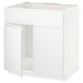 IKEA METOD МЕТОД Напольн шкаф под мойку, белый / Voxtorp матовый белый, 80x60 см 29465206 | 294.652.06