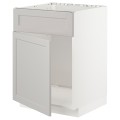 IKEA METOD МЕТОД Шкаф под мойку / дверь / фасад, белый / Lerhyttan светло-серый, 60x60 см 69458478 | 694.584.78