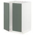 IKEA METOD МЕТОД Напольный шкаф для мойки, белый / Bodarp серо-зеленый, 60x60 см 09457844 | 094.578.44