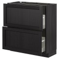 IKEA METOD МЕТОД Шкаф / 2 ящика, черный / Lerhyttan черная морилка, 80x37 см 79260231 | 792.602.31