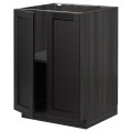 IKEA METOD МЕТОД Напол шкаф с полками / 2 двери, черный / Lerhyttan черная морилка, 60x60 см 39454504 | 394.545.04