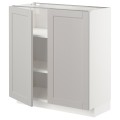 IKEA METOD МЕТОД Напол шкаф с полками / 2 двери, белый / Lerhyttan светло-серый, 80x37 см 29470137 294.701.37
