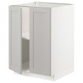 IKEA METOD МЕТОД Напол шкаф с полками / 2 двери, белый / Lerhyttan светло-серый, 60x60 см 39462151 | 394.621.51