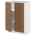 IKEA METOD Напол шкаф с полками / 2 двери, белый / Имитация коричневого ореха, 60x37 см 49519524 | 495.195.24