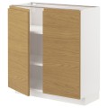 IKEA METOD напольный шкаф с полками/2дверцами, белый / Voxtorp имитация дуб, 80x37 см 39538491 | 395.384.91