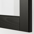 IKEA METOD МЕТОД Угловой настенный шкаф с полками / стеклянная дверь, черный / Lerhyttan черная морилка, 68x80 см 89260259 | 892.602.59