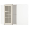 IKEA METOD МЕТОД Угловой настенный шкаф с полками / стеклянная дверь, белый / Stensund бежевый, 68x60 см 89407973 894.079.73