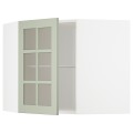 IKEA METOD МЕТОД Угловой настенный шкаф с полками / стеклянная дверь, белый / Stensund светло-зеленый, 68x60 см 69486768 694.867.68
