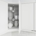 IKEA METOD МЕТОД Угловой навесной шкаф с каруселью, белый / Lerhyttan светло-серый, 68x80 см 69274479 692.744.79