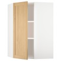 IKEA METOD Угловой навесной шкаф с полками, белый / дуб Forsbacka, 68x100 см 59509322 595.093.22