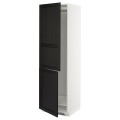 IKEA METOD МЕТОД Высокий шкаф для холодильника / морозильника, белый / Lerhyttan черная морилка, 60x60x200 см 59257588 | 592.575.88