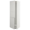IKEA METOD МЕТОД Высокий шкаф для холодильника / морозильника, белый / Lerhyttan светло-серый, 60x60x200 см 19269705 | 192.697.05