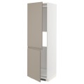 IKEA METOD МЕТОД Высокий шкаф для холодильника / морозильника, белый / Upplöv матовый темно-бежевый, 60x60x200 см 99492174 | 994.921.74