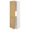 IKEA METOD выс шкаф д/холодильн/морозильн/2 дв, белый / Voxtorp имитация дуб, 60x60x200 см 19538067 195.380.67