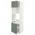 IKEA METOD МЕТОД Высокий шкаф для духовки / СВЧ, белый / Bodarp серо-зеленый, 60x60x200 см 09464420 094.644.20