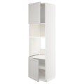 IKEA METOD МЕТОД Высокий шкаф для духовки / СВЧ, белый / Lerhyttan светло-серый, 60x60x220 см 89469720 | 894.697.20