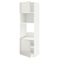 IKEA METOD МЕТОД Высокий шкаф для духовки / СВЧ, белый / Ringhult светло-серый, 60x60x200 см 59462089 | 594.620.89