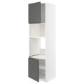 IKEA METOD МЕТОД Высокий шкаф для духовки / СВЧ, белый / Voxtorp темно-серый, 60x60x220 см 79454272 794.542.72