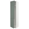 IKEA METOD МЕТОД Высокий шкаф для холодильника / морозильника / 3 дверцы, белый / Bodarp серо-зеленый, 60x60x240 см 99455713 | 994.557.13