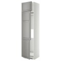 IKEA METOD МЕТОД Высокий шкаф для холодильника / морозильника / 3 дверцы, белый / Bodbyn серый, 60x60x240 см 39468978 | 394.689.78