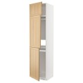 IKEA METOD Высокий шкаф для холодильника / морозильника / 3 дверцы, белый / дуб Forsbacka, 60x60x240 см 39509436 | 395.094.36