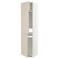 IKEA METOD МЕТОД Высокий шкаф для холодильника / морозильника / 3 дверцы, белый / Havstorp бежевый, 60x60x240 см 99465062 | 994.650.62