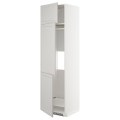 IKEA METOD МЕТОД Высокий шкаф для холодильника / морозильника / 3 дверцы, белый / Lerhyttan светло-серый, 60x60x220 см 99460502 | 994.605.02