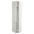 IKEA METOD МЕТОД Высокий шкаф для холодильника / морозильника / 3 дверцы, белый / Lerhyttan светло-серый, 60x60x240 см 59468072 | 594.680.72