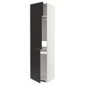 IKEA METOD МЕТОД Высокий шкаф для холодильника / морозильника / 3 дверцы, белый / Nickebo матовый антрацит, 60x60x240 см 29498754 | 294.987.54