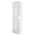 IKEA METOD МЕТОД Высокий шкаф для холодильника / морозильника / 3 дверцы, белый / Ringhult светло-серый, 60x60x240 см 29469370 294.693.70
