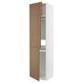 IKEA METOD Высокий шкаф для холодильника / морозильника / 3 дверцы, белый / Имитация коричневого ореха, 60x60x240 см 59519731 | 595.197.31