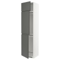 IKEA METOD МЕТОД Высокий шкаф для холодильника / морозильника / 3 дверцы, белый / Voxtorp темно-серый, 60x60x240 см 59470032 | 594.700.32