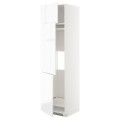 IKEA METOD МЕТОД Высокий шкаф для холодильника / морозильника / 3 дверцы, белый / Voxtorp глянцевый / белый, 60x60x220 см 09463703 094.637.03