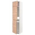 IKEA METOD МЕТОД Высокий шкаф для холодильника / морозильника / 3 дверцы, белый / Voxtorp имитация дуб, 60x60x240 см 49462928 | 494.629.28
