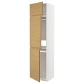IKEA METOD высокий шкаф д/холод/мороз/3 дверцы, белый / Voxtorp имитация дуб, 60x60x240 см 89539290 895.392.90