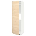 IKEA METOD МЕТОД Высокий шкаф для холодильника или морозильника с дверцей, белый / Askersund узор светлый ясень, 60x60x200 см 49215805 492.158.05