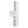 IKEA METOD МЕТОД Высокий шкаф для СВЧ / 2 дверцы / полки, белый Enköping / белый имитация дерева, 60x60x200 см 09473542 | 094.735.42