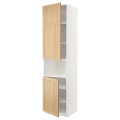 IKEA METOD Высокий шкаф для СВЧ / 2 дверцы / полки, белый / дуб Forsbacka, 60x60x240 см 89509448 | 895.094.48