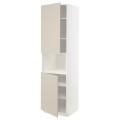IKEA METOD МЕТОД Высокий шкаф для СВЧ / 2 дверцы / полки, белый / Havstorp бежевый, 60x60x220 см 69457539 | 694.575.39