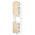 IKEA METOD МЕТОД Высок шкаф для духовки / 2 дверцы / полки, белый / Askersund узор светлый ясень, 60x60x240 см 39467785 | 394.677.85