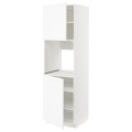 IKEA METOD МЕТОД Высок шкаф для духовки / 2 дверцы / полки, белый Enköping / белый имитация дерева, 60x60x200 см 49473540 | 494.735.40