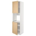 IKEA METOD Высок шкаф для духовки / 2 дверцы / полки, белый / дуб Forsbacka, 60x60x220 см 39509441 | 395.094.41