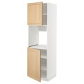 IKEA METOD Высок шкаф для духовки / 2 дверцы / полки, белый / дуб Forsbacka, 60x60x200 см 59509440 | 595.094.40