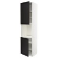 IKEA METOD МЕТОД Высок шкаф для духовки / 2 дверцы / полки, белый / Lerhyttan черная морилка, 60x60x240 см 49467285 | 494.672.85