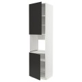 IKEA METOD МЕТОД Высок шкаф для духовки / 2 дверцы / полки, белый / Nickebo матовый антрацит, 60x60x240 см 79498445 | 794.984.45